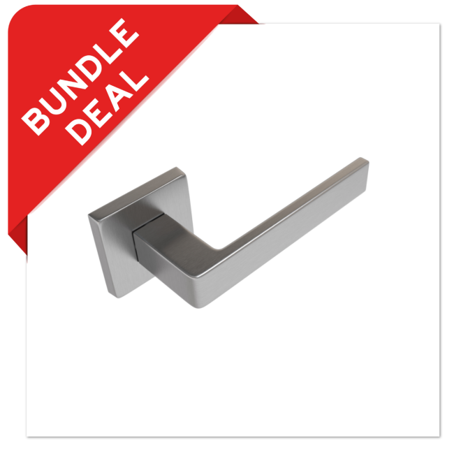 Sluitwerkpakketten met Deurkruk Quadrate 28 Regular RVS